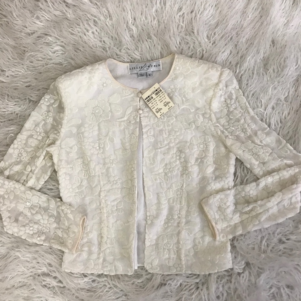 Lillie Rubin Beaded Velvet And Silk Evening Jacket - Picture 5 of 6